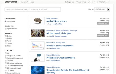 coursera niet|coursera course list.